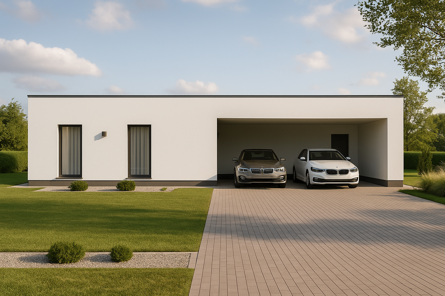 Namo vizualizacija iš gatvės pusės